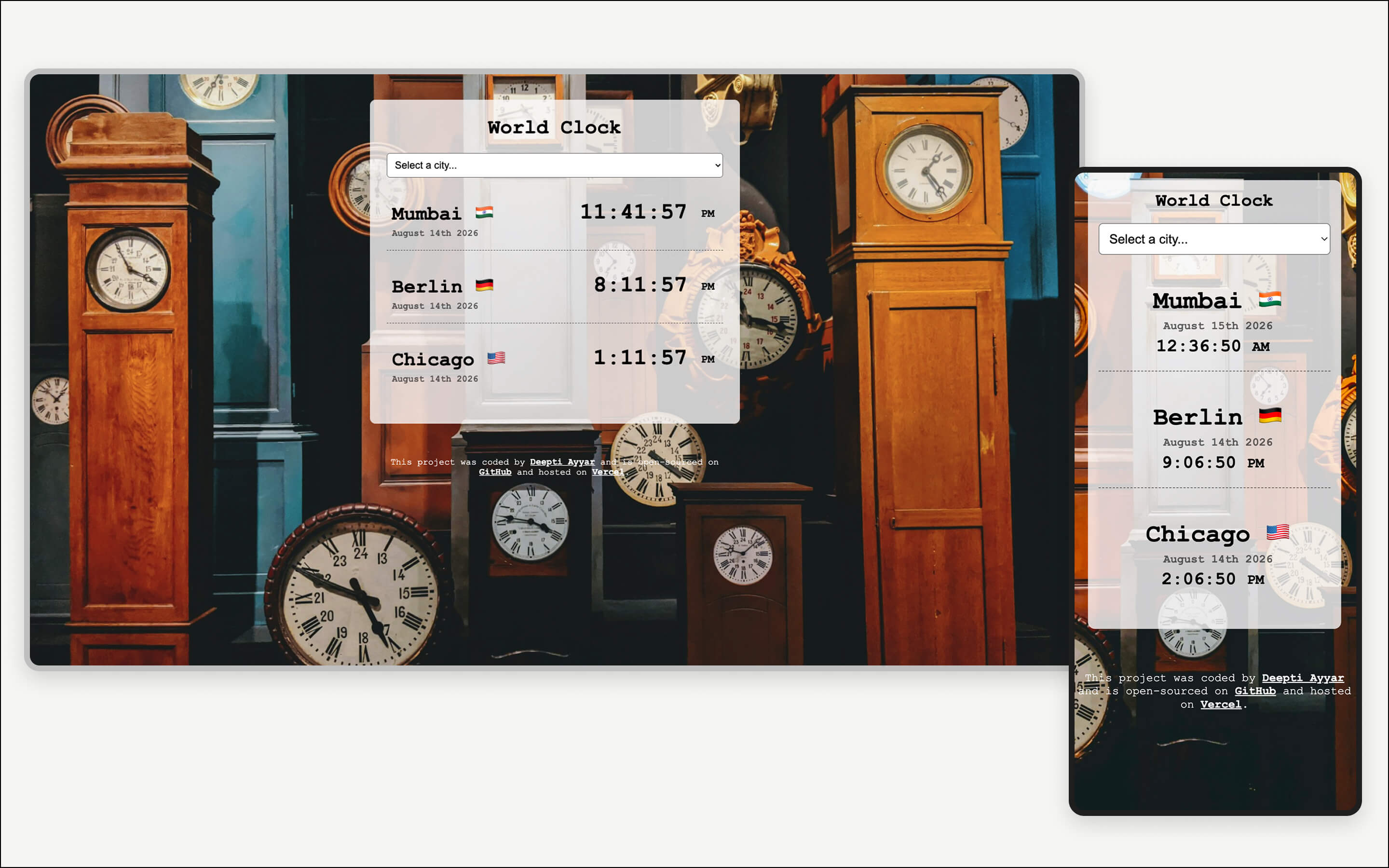 Preview of the World Clock app
